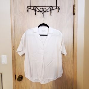 Madewell White Notch Collar Shirt